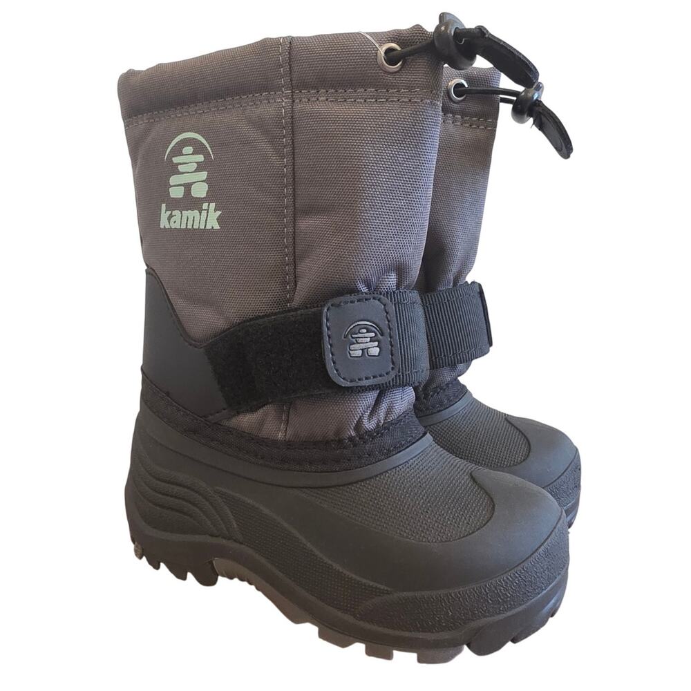 Kamik Rocket Snow Boots Toddler 9 Charcoal Waterproof Insulated -40F With Liner